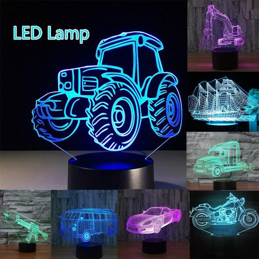 3D LED Night Lamp 7 Colors USB Hologram Decor Lamp Table Desk Lights Birthday Party Gift For Children Friends