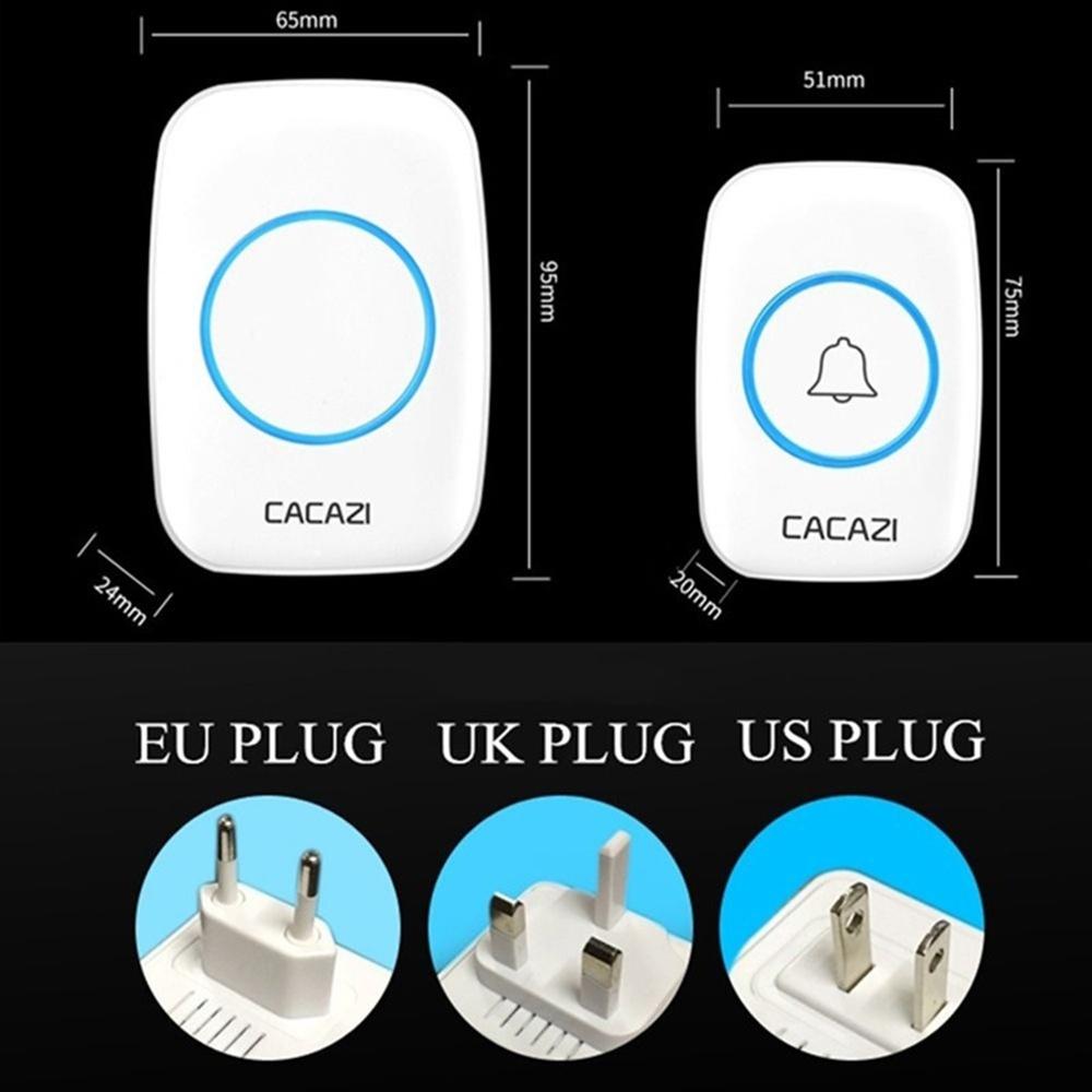 Home Waterproof Wireless Doorbell Smart LED Light Calling Bell 300M Remote EU UK US Plug 38 Songs Chime Jingle Bell
