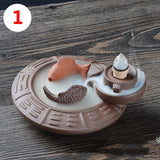Chinese Characteristic style Ceramic Sculpture  Backflow Waterfall Smoke Incense Burner,Home Decor Meditation Yoga [&lt;lun&gt;]