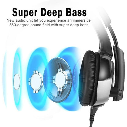 Stereo Gaming Headset for PS4, Xbox One, PC, Enhanced 7.1 Surround Sound, Updated Noise Cancelling Mic Headphones, Soft Breathing Earmuffs, Mute &amp; Volume Control for Nintendo Switch Laptop