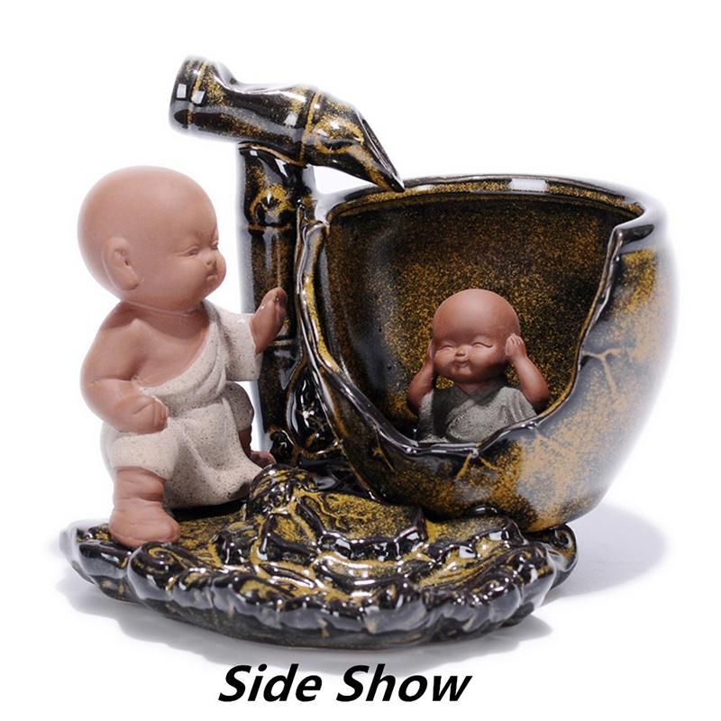 New Ceramic Porcelain Sima Guang Breaking the Vat Backflow Incense Burner Censer Little Monk Sandalwood Agilawood Aroma Furnace IT