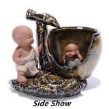 New Ceramic Porcelain Sima Guang Breaking the Vat Backflow Incense Burner Censer Little Monk Sandalwood Agilawood Aroma Furnace IT