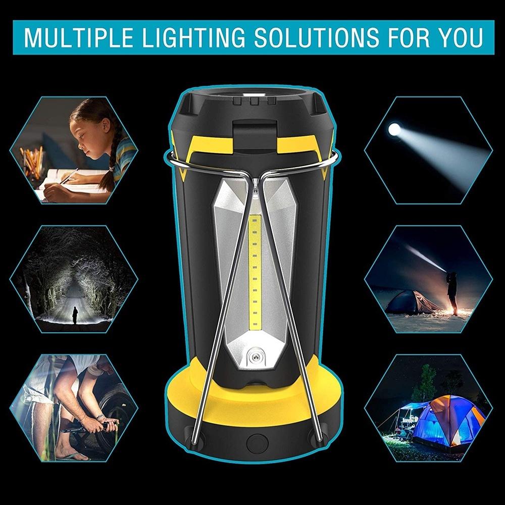 LED Camping Lantern, Rechargeable 2200mAh Portable Tent LED Lights Flashlights by USB Charging for Phone Charging,Emergency,Hurricane,Fishing and More