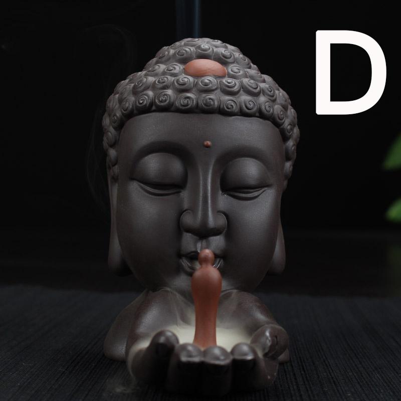 Retro Handmade Ceramic Backflow Incense Burner Home Decor Incense Holder Buddhist Crafts +60 Incense Cones