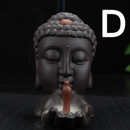 Retro Handmade Ceramic Backflow Incense Burner Home Decor Incense Holder Buddhist Crafts +60 Incense Cones