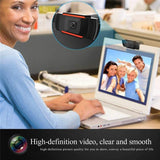 Full HD Webcam 1080P, Streaming Camera, Widescreen Video Calling and Recording with Microphone, USB Wide Angle Skype Camera with Facial-Enhancement Technology, Desktop, Laptop