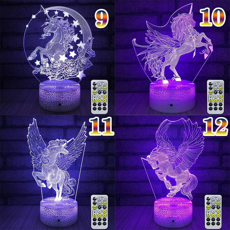 Colorful 3D Light Touch Switch LED Lights Fade Visual Illusion Lamps Table Lamps