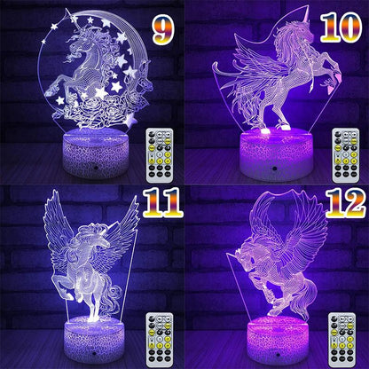 Colorful 3D Light Touch Switch LED Lights Fade Visual Illusion Lamps Table Lamps