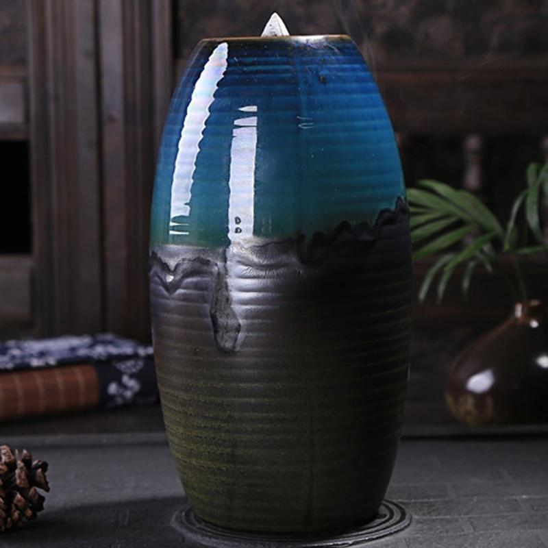 Various back flow incense cone burner Chinese traditional  Handmade Beautiful Scene Ceramic Home Decor  handmade gifts [<lun>]