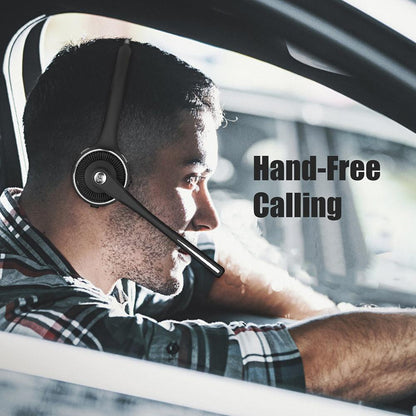 Pro Trucker Bluetooth Headset/Office Wireless Headset, Bluetooth Earpiece Noise Cancelling Headphones with Microphone,Charging Dock,Mute Function for Car Call Center iPhone Android Cell Phones [<lun>]