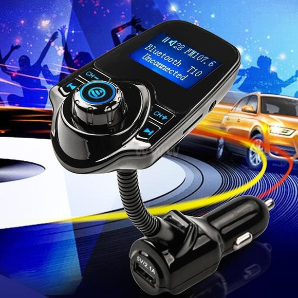 Bluetooth FM Transmitter Car Mp3 Player with Car Charger 3.1A LED Mini 2 USB Car Charger for Smartphone Pad