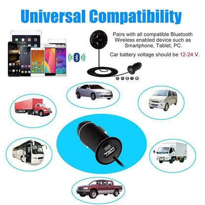 FM Digital Wireless Handsfree Bluetooth 3.0 Car Kit Adapter Charger MP3 Player FM Radio Transmitter In-car Bluetooth Music Receiver for Smartphone Tablet
