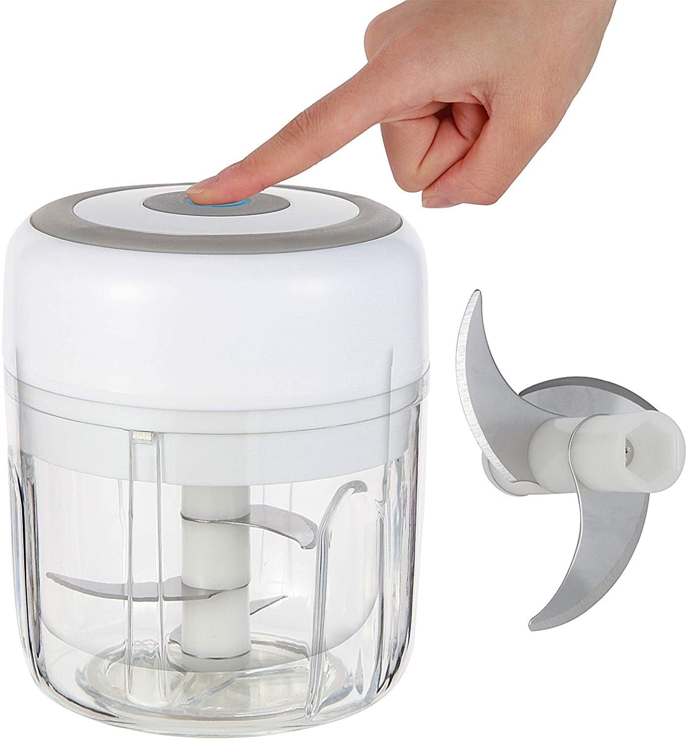 2021 New Upgrade Smart Electric Mini Food Garlic Vegetable Chopper Meat Grinder Crusher Press for Nut Fruit Rechargeable Onion Multi-function Processor Kitchen Accessories Tools [<lun>]