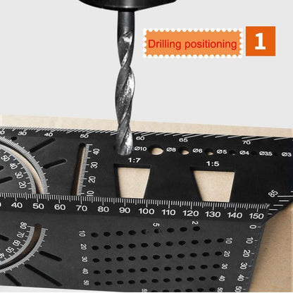 New 45 90 Degree  Accurate Measuring Square Angle Ruler Woodworking Portable Accessories Aluminum Alloy  Multifunctional Marking Gauge EHC [<lun>]