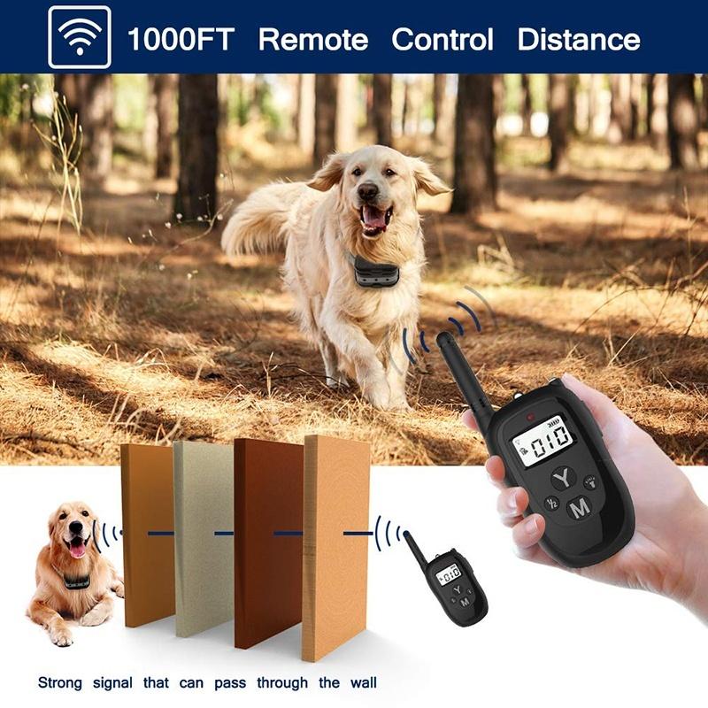Dog Shock Training Collar,Rechargeable Waterproof 500ft Control Dog Shock Collar with Remote,Beep Vibration Shock for Small Medium Large Dogs