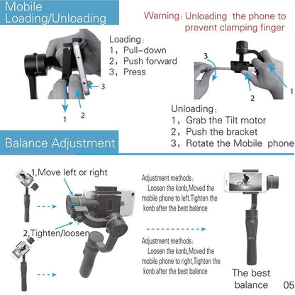 H4 Handheld Gimbal Stabilizer, 3-Axis Motorized Stabilizer with Sport Inception Mode Face Object Tracking, Universal 360 Degree Handheld Anti-shaking Outdoor Live Broadcast Phone Gimbal Stabilizer Stabilizer for Vlog Youtuber Live Video Record