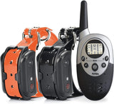 Dog Training Collar Remote Controller Waterproof Rechargeable 1000Yards LCD Trainer for Pet Electric Shock for 2 Dogs