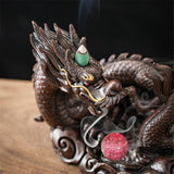 Exquisite Retro Resin Crafts Ornaments Ash Catcher Dragon Backflow Incense Burner Holder Home Furnishing Nordic Christmas As Gift Aromatherapy
