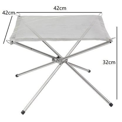 New Folding Camp Stove Fire Frame Stand Wood Burning Grill Stainless Steel Rack Heater Camping Tool [<lun>]