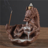 Retro Handmade Ceramic Censer Backflow Incense Burner Home Decor Incense Holder Buddhist Crafts