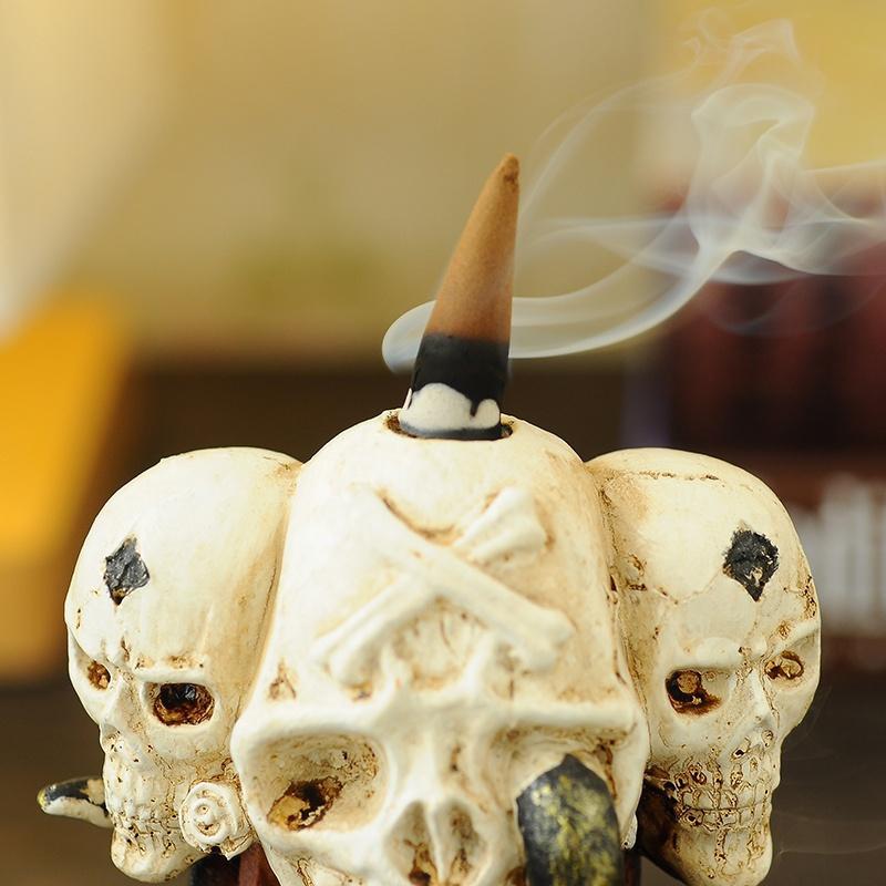 Halloween Skull and Black Dragon Backflow Incense Burners,Ceramic Home Decor  Handmade Gifts [<lun>]