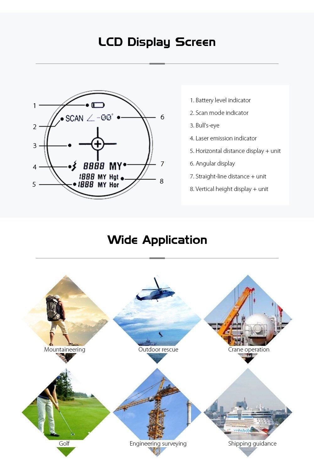 Golf Range Finder 656Yards, 7X Rangefinder with Flag Pole Lock Range Speed Scan Mode for Hunting Golf Course Hiking Climbing, Compact Laser Rangefinder Easy to Use for Outdoor