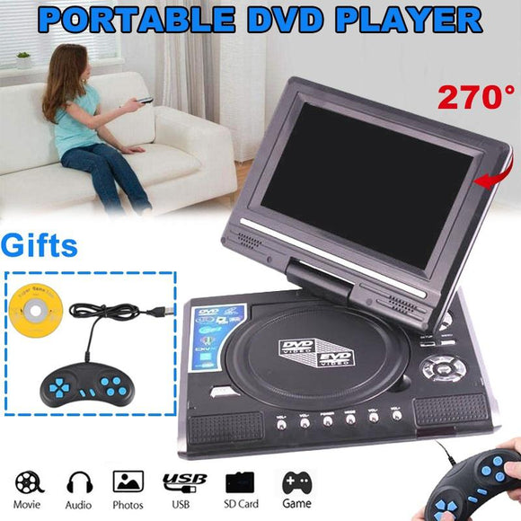 7.8 Inch Portable DVD Player Digital Multimedia Player U Drive Play with FM TV Game Card Read Function VCD DVCD MP4 MP5 [<lun>]