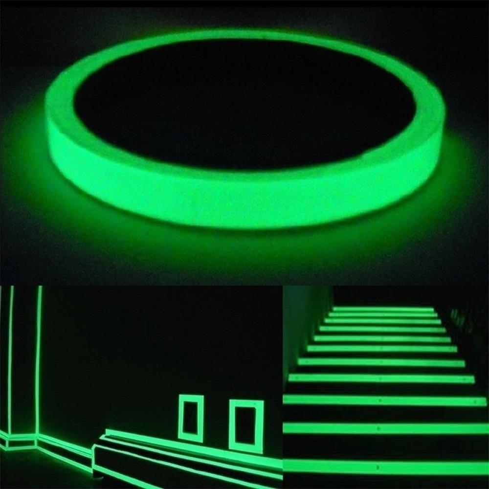 Reflective Glow Tape Self-adhesive Sticker Removable Luminous Tape Fluorescent Glowing Dark Striking Warning Tape