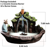 Retro Handmade Ceramic Backflow Incense Burner Home Decor Incense Holder Buddhist Crafts