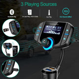Bluetooth FM Transmitter , Wireless Car Radio Transmitter Kit with 1.7” LED Display, Dual USB Ports, Hands Free Kit [&lt;lun&gt;]
