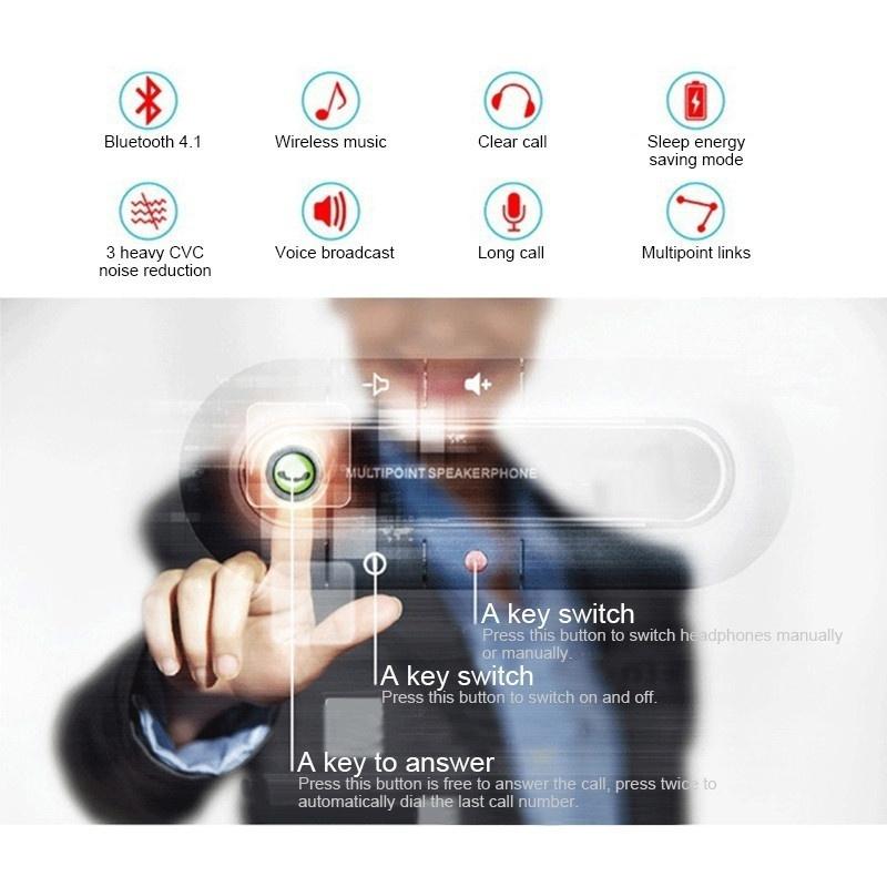 3 Color Bluetooth V4.1 Handsfree Speaker Phone + Charger Car Kit for Mobile Phone [<lun>]