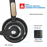 Office Headset with Microphone,12hrs Talking Time Trucker Wireless Bluetooth Headphones, Noise Cancelling Headset for Cell Phone,Computer,Call Center,Study Online