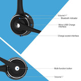 Pro Trucker Bluetooth Headset/Office Wireless Headset, Bluetooth Earpiece Noise Cancelling Headphones with Microphone,Charging Dock,Mute Function for Car Call Center iPhone Android Cell Phones