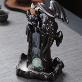 2021 Ceramic Incense Burner for Smoke Backflow Like Water Streaming Down Art Craft Incense Cone Furnace Home Decor w/ 20 Incense Cones