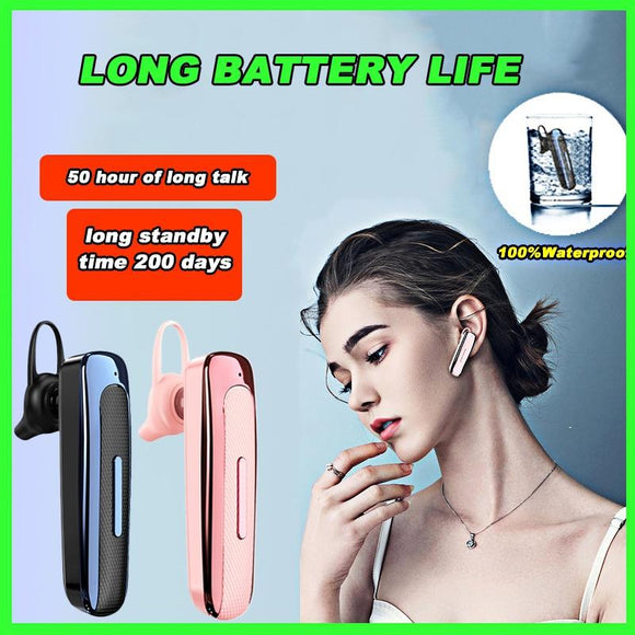 Newest waterproof Bluetooth Single Earphone Wireless Handsfree Earbud Business Headset