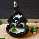Retro Ceramic Incense Burner for Smoke Backflow Like Water Streaming Down Art Craft Incense Cones