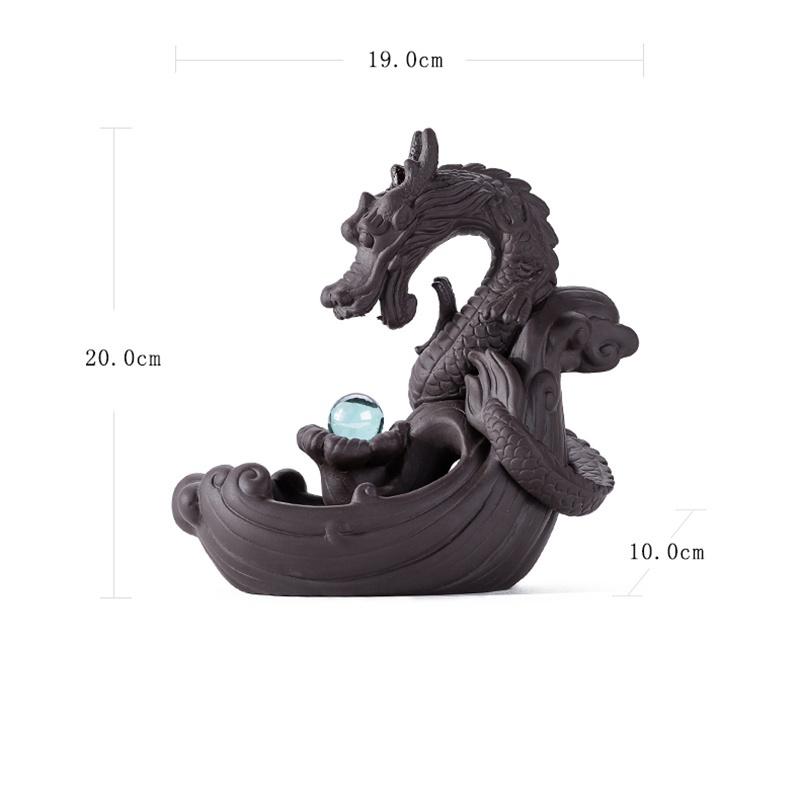 Ceramic Sculpture  Backflow Waterfall Smoke Incense Burner Censer Holder [<lun>]