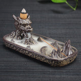 Retro Handmade Ceramic Backflow Incense Burner Home Decor Incense Holder Buddhist Crafts +20 Incense Cones