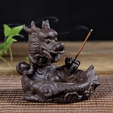 Cute little Ceramic dragon  Backflow Incense , Chinese traditional  Handmade Ceramic Home Decor  handmade gifts Can help sleep