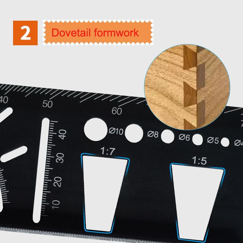 New 45 90 Degree  Accurate Measuring Square Angle Ruler Woodworking Portable Accessories Aluminum Alloy  Multifunctional Marking Gauge EHC [<lun>]