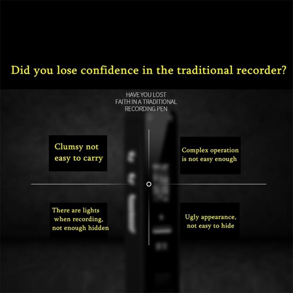 (8/16/32 ROM) Hidden Digital HD Audio Necklace Voice Recorder Time Stamp Voice Recorder HiFi Lossless MP3 with Built-In Battery for Meeting Interview