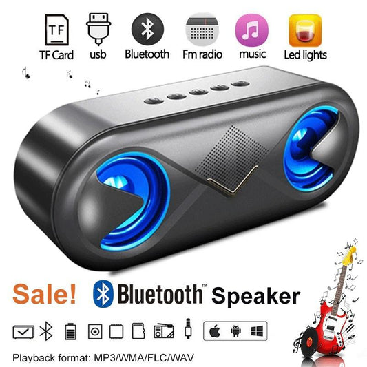 2021 New HiFi Bluetooth 5 LED Speaker Strong Bass Support SD Card Outdoor Portable Subwoofer Player