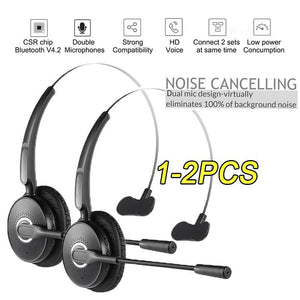 Trucker Bluetooth Headset V5.0/noise cancellation hands free Bluetooth earbud, truck drivers,office,and Skype,call center of the wireless Bluetooth headphones for android, apple