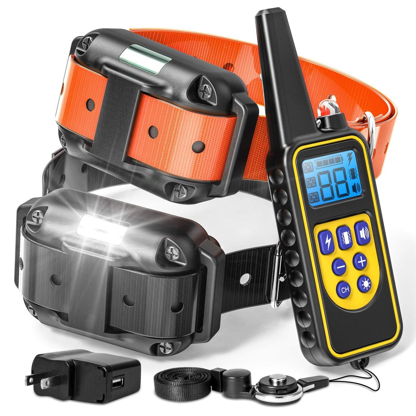 Dog Training Collar with Remote Control 1000 feet - Rechargeable and Upgraded IP67 Waterproof Electric Collar for Large Medium Small Dogs