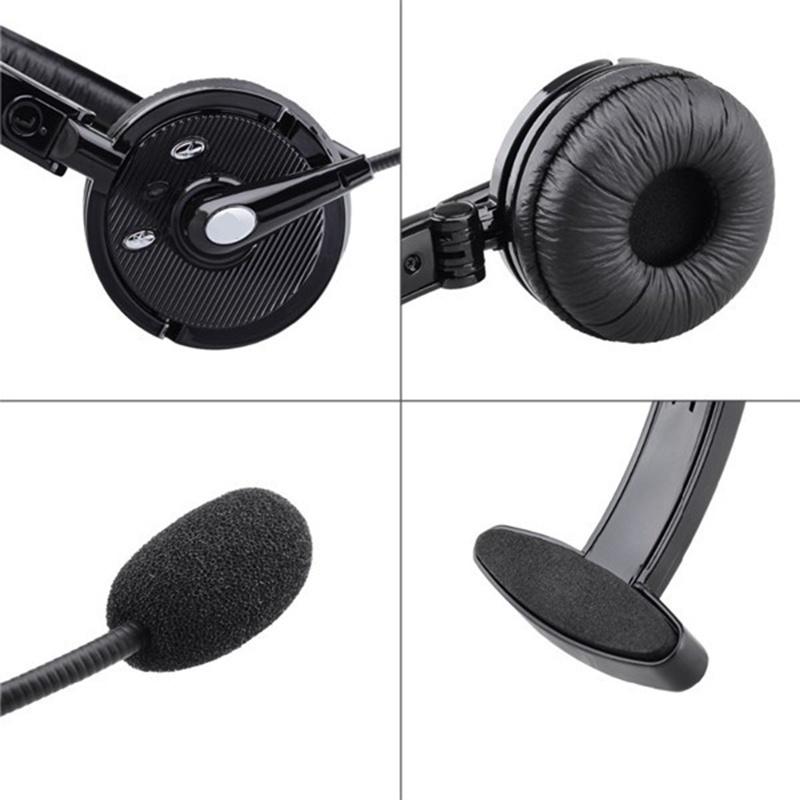 Pro Trucker Bluetooth Headset/Cell Phone Headset with Microphone, Office Wireless Headset, Over the Head Earpiece, On Ear Car Bluetooth Headphones for Cell Phone, Skype, Truck Driver, Call Center [<lun>]