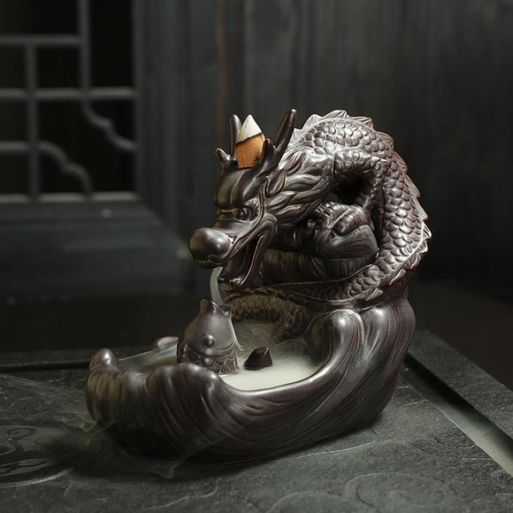 Ceramic Incense Burner for Smoke Backflow Like Water Streaming Down Art Craft Incense Cone Furnace Home Decor