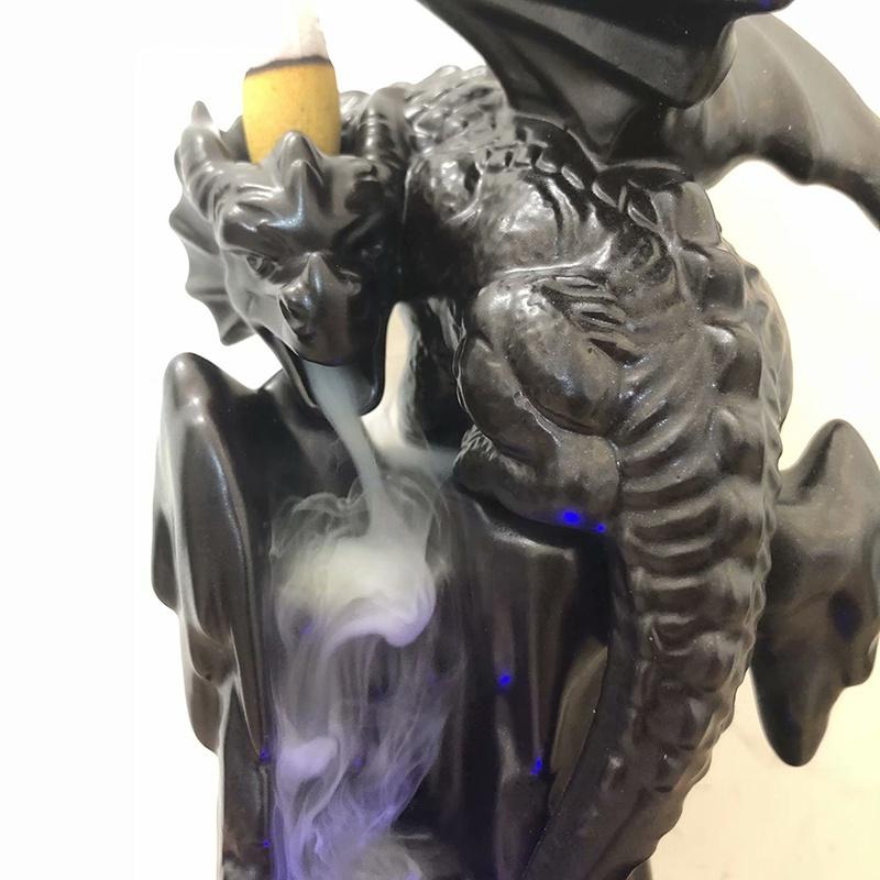 2021 Ceramic Incense Burner for Smoke Backflow Like Water Streaming Down Art Craft Incense Cone Furnace Home Decor w/ 20 Incense Cones