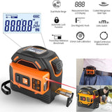 Laser Tape Measure 2-in-1,Construction Laser Measure 131 Ft, Tape Measure 16 Ft Metric and Inches with LCD Digital Display, Movable Magnetic Hook