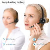 Pro Trucker Bluetooth Headset/Office Wireless Headset, Bluetooth Earpiece Noise Cancelling Headphones with Microphone,Charging Dock,Mute Function for Car Call Center iPhone Android Cell Phones [&lt;lun&gt;]