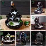 2020 New air freshener Ceramic Incense Burner Feng Shui Tibet Holder Buddhist Censer +20 Backflow Cone